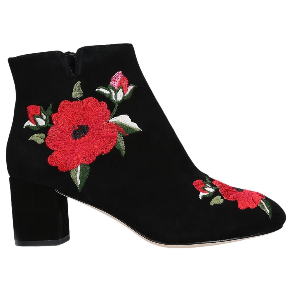 Kate Spade Langton Rose Embroidered Suede Boot 7 NWOT